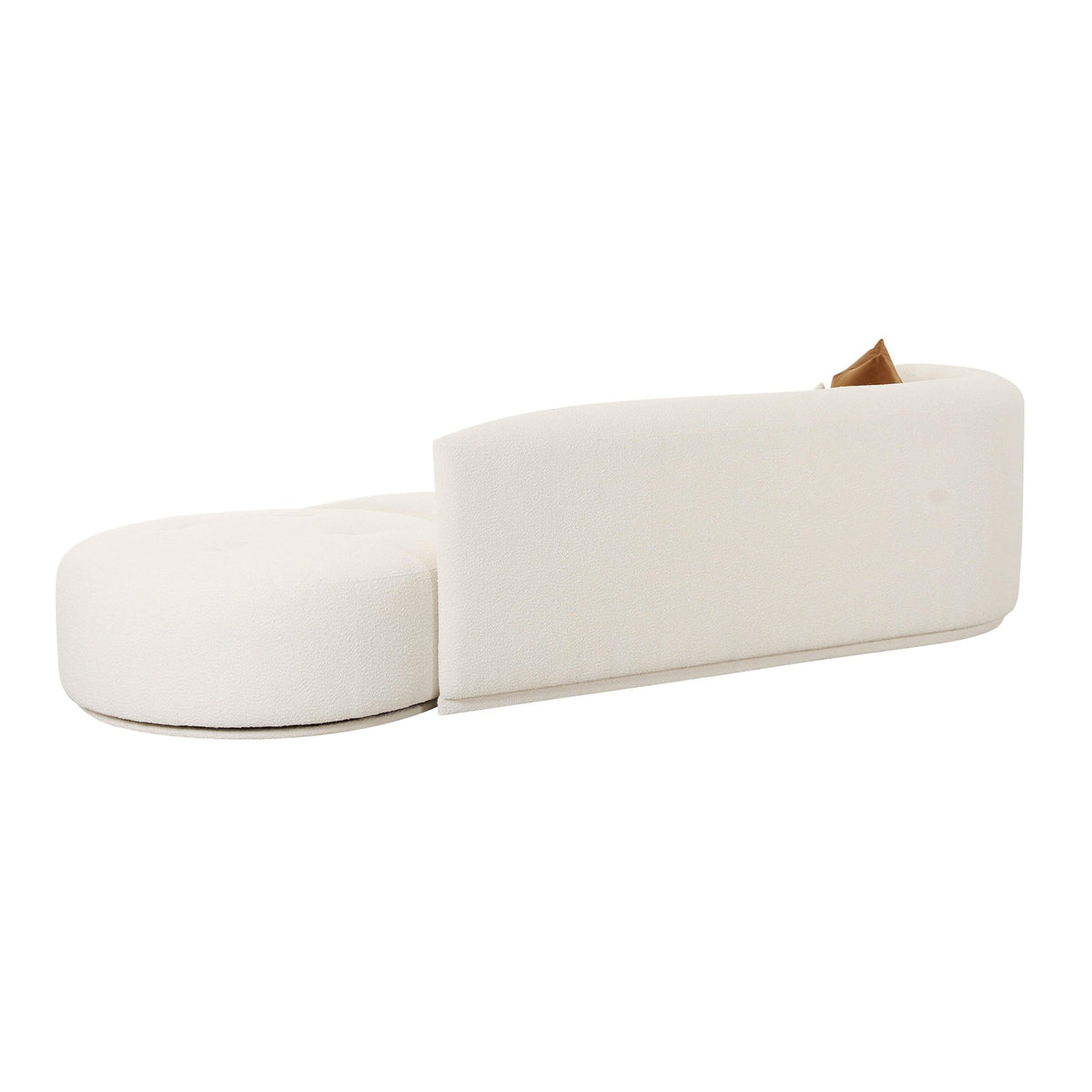 Pablo 112.2" Plush Cream Boucle 2-Piece Chaise Modular LAF Sofa