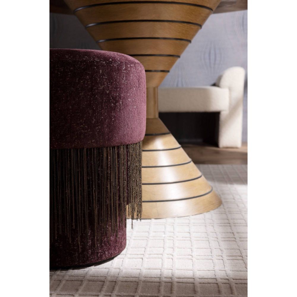 Twyla Bordeaux Chenille Ottoman