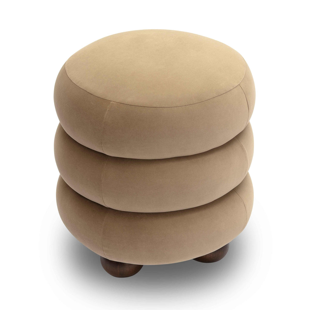Stefanie Taupe Performance Velvet Ottoman