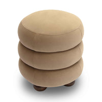 Stefanie Taupe Performance Velvet Ottoman