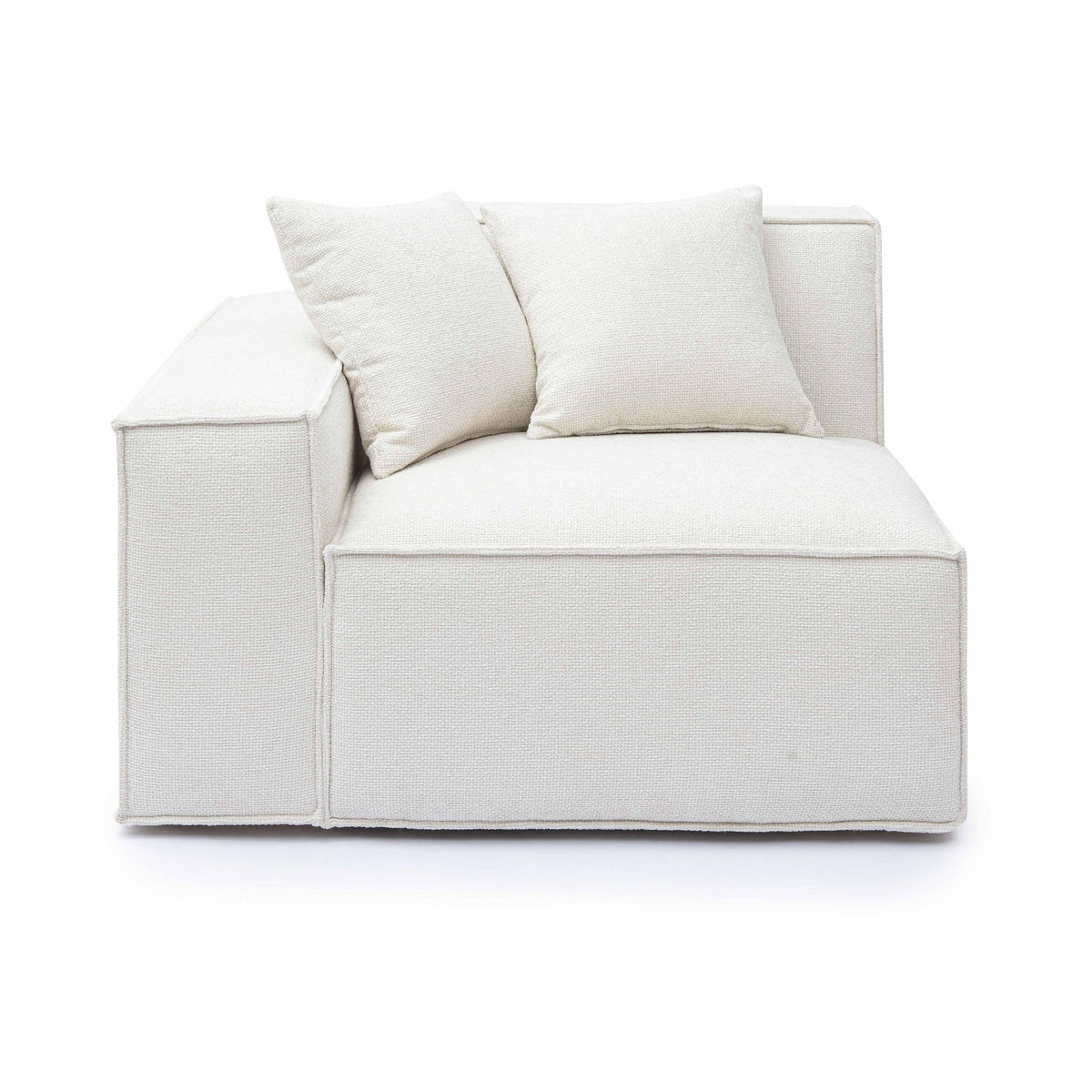 Mindy Cream Performance Chenille Basketweave LAF Corner Chair