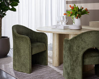 Anaya Rich Olive Upholstered Dining Armchair