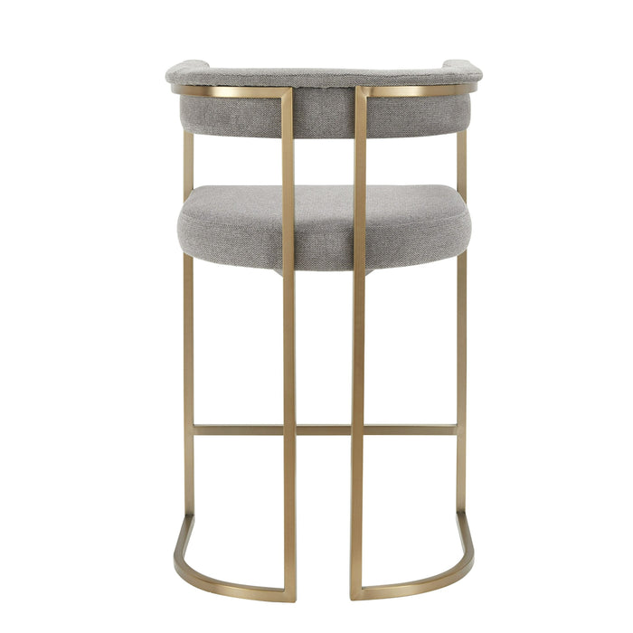 Jasmine Modern Grey Fabric & Gold Counter Stool