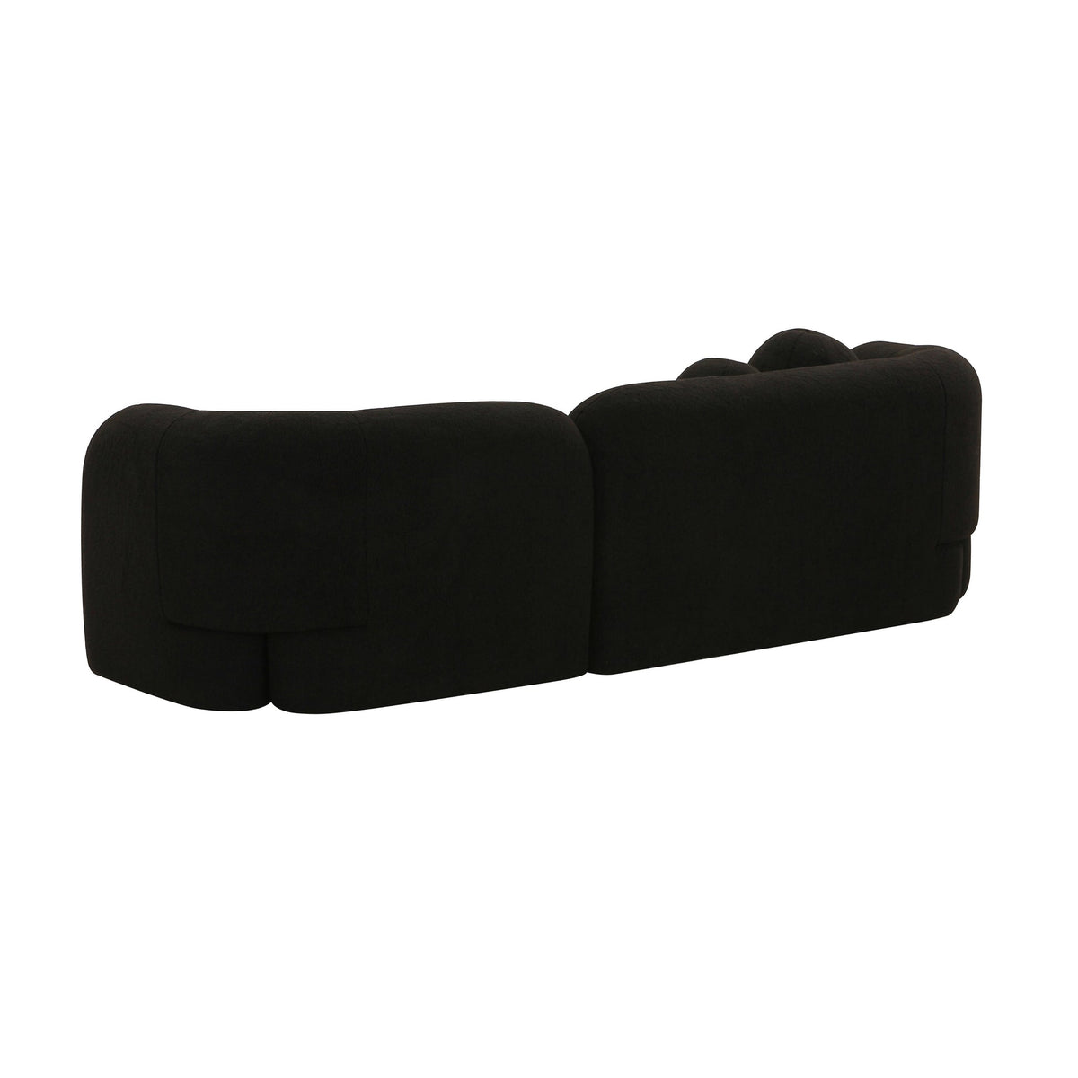 Camille 91.2" Black Contract-Grade Faux Fur Sofa