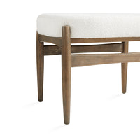 Winslow White Boucle & Wood Bench