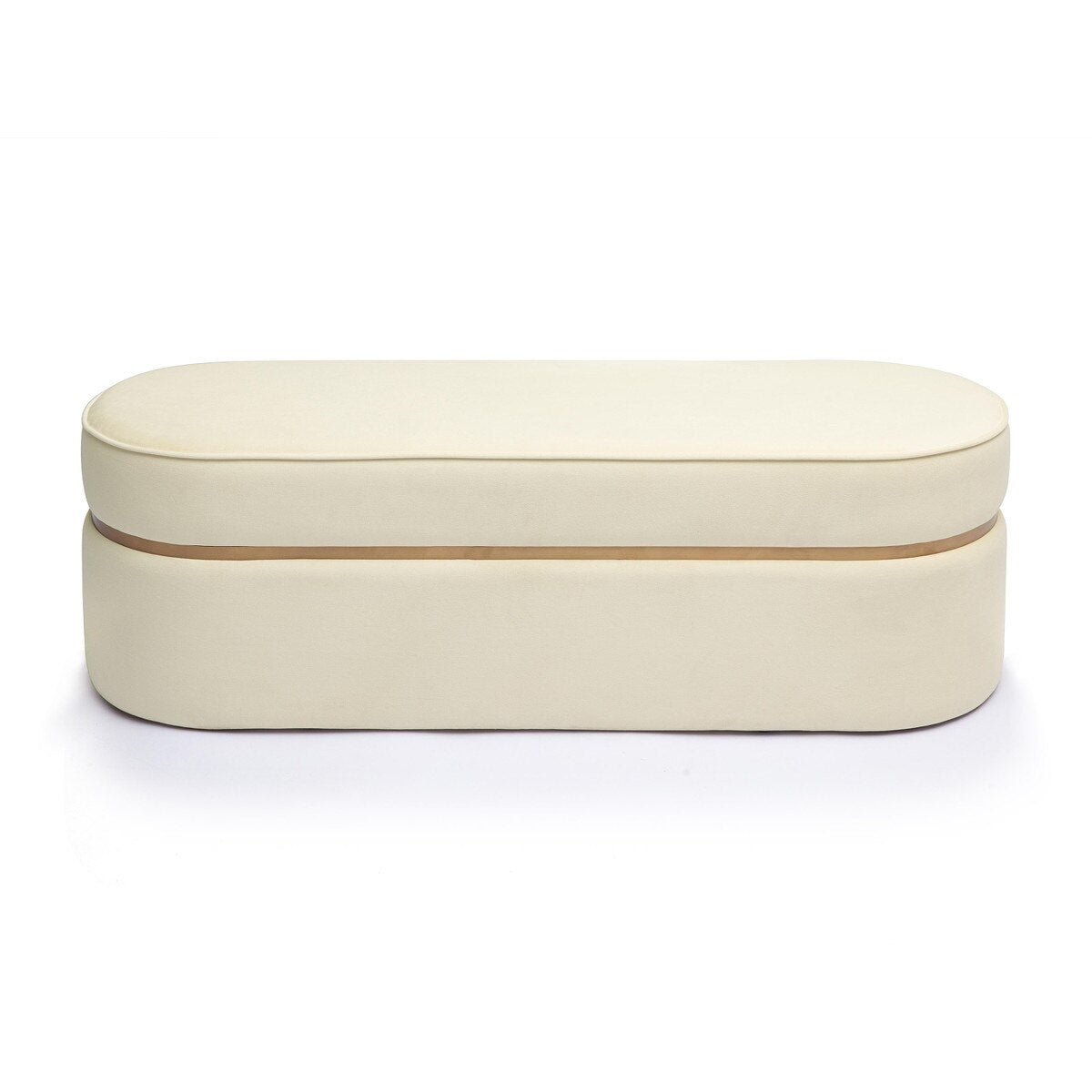 Pomp Cream Velvet Bench