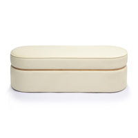 Pomp Cream Velvet Bench