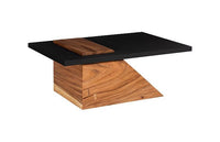 Edgely Modern Natural & Black Chamcha Wood Coffee Table