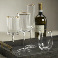 Optic Red Wine Glass with Gold Rim - Set of 12 (Copy)