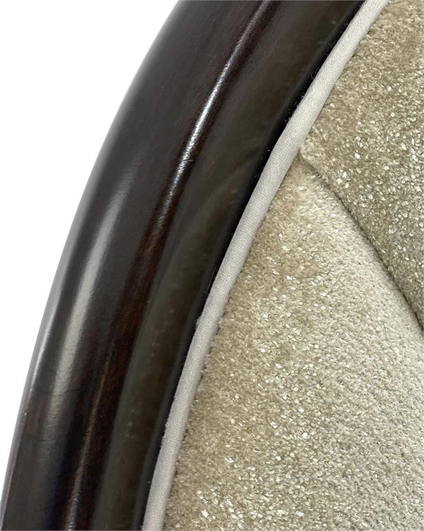 Averell Beige Metallic Velvet Chair with Satin Brass Details