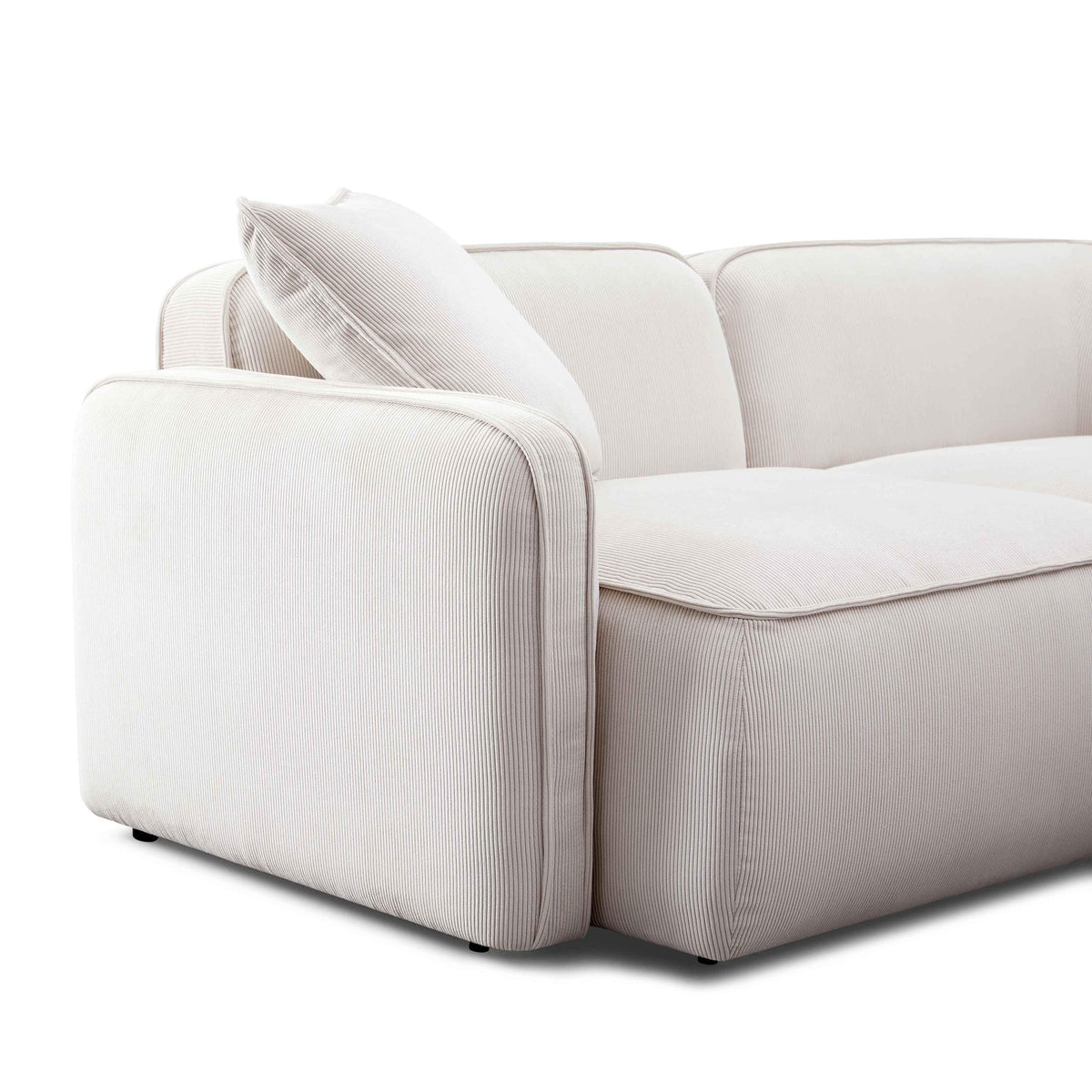 Travie 111.9" White Sand Performance Corduroy Velvet Modular Sofa