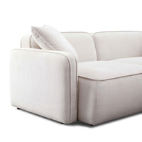 Travie 111.9" White Sand Performance Corduroy Velvet Modular Sofa