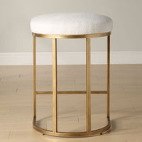 Crystal Cream Performance & Brass Counter Stool