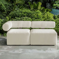 Verah White Outdoor Armless Modular Sofa/Accent Chair