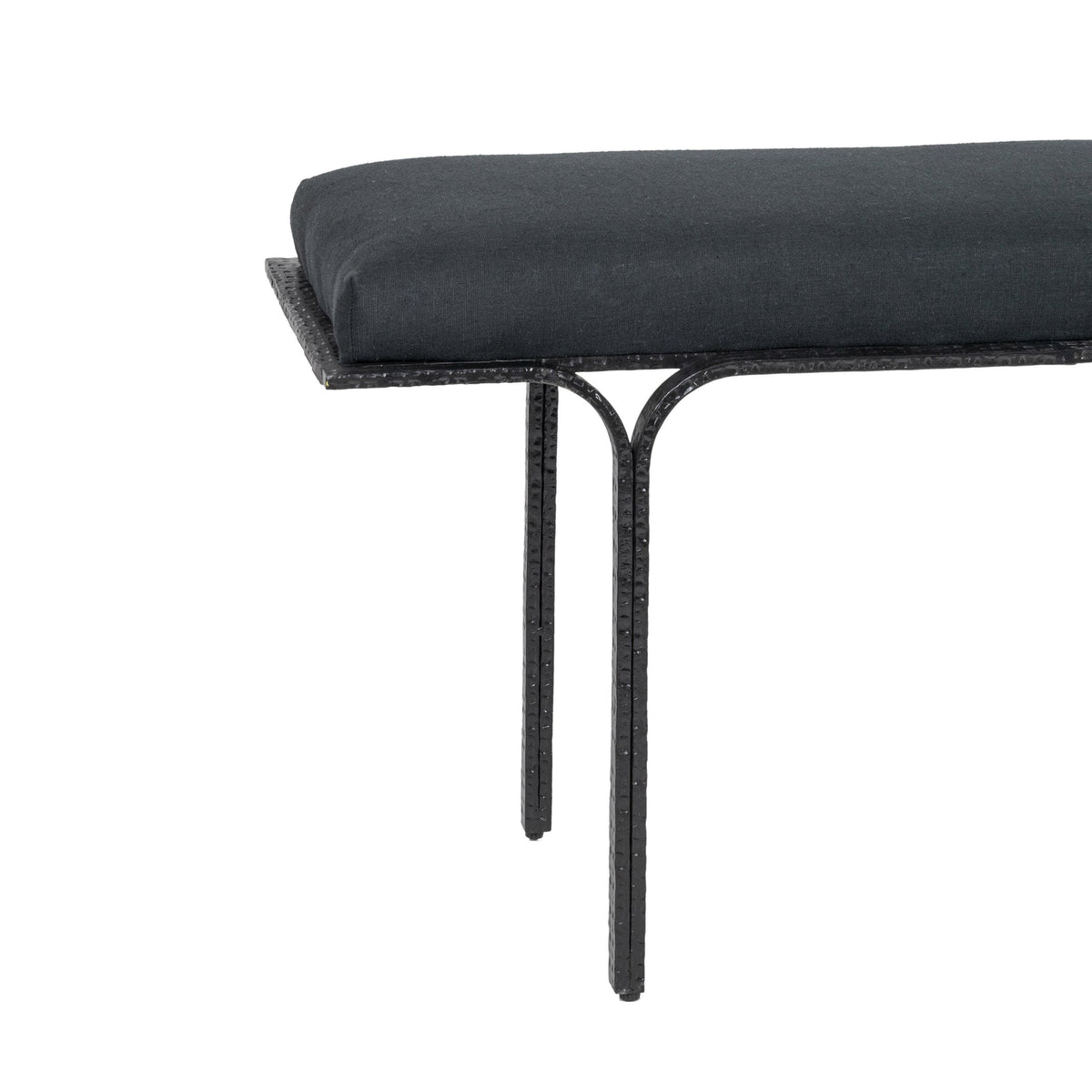 Noah 59" Black Linen Bench