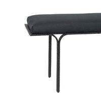 Noah 59" Black Linen Bench