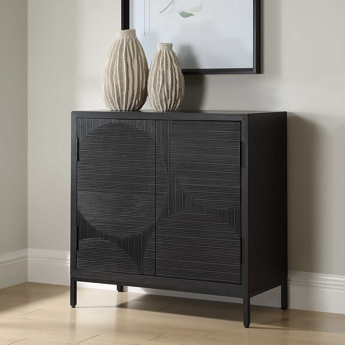 Charolette 2 Door Black Matte Cabinet