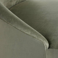 Selene 76" Performance Sage Green Velvet Fabric & Champagne Chaise