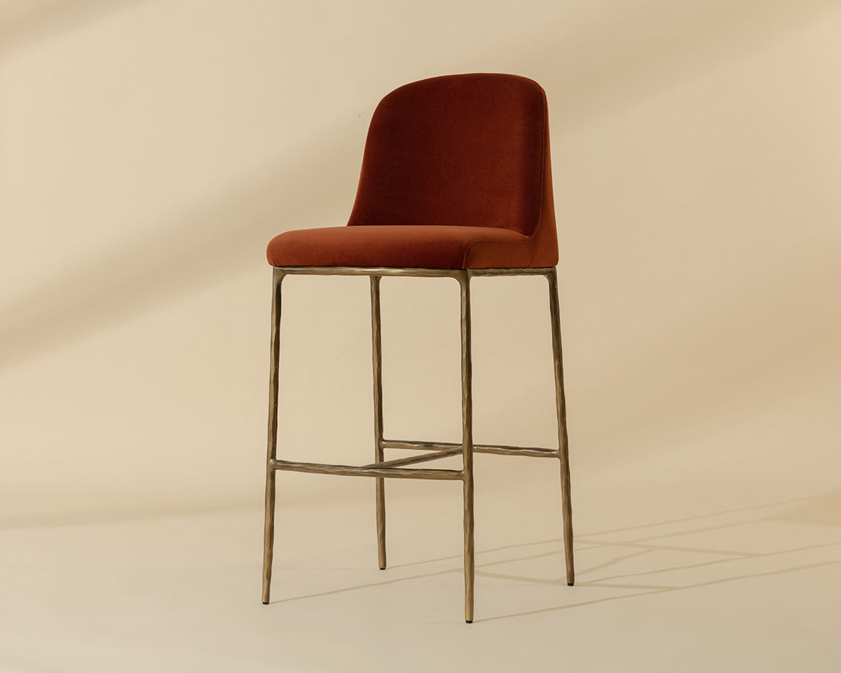 Nestor Rust & Antique Brass Bar Stool