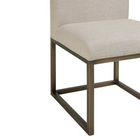 Gianni Beige Linen With Bronze Frame Chair - Luxury Living Collection