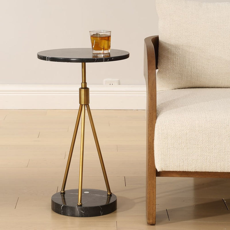 Ronen Marble & Brass Accent Table