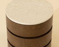 Caldora Oak Veneer & Marble Top Nightstand