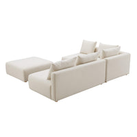 Karsyn 104.5" Plush Cream Performance Linen 4-Piece Modular Chaise Sectional