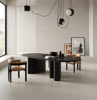 Goldie Modern 118" Black Ash Dining Table