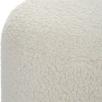 Riely White Faux Shearling Ottoman