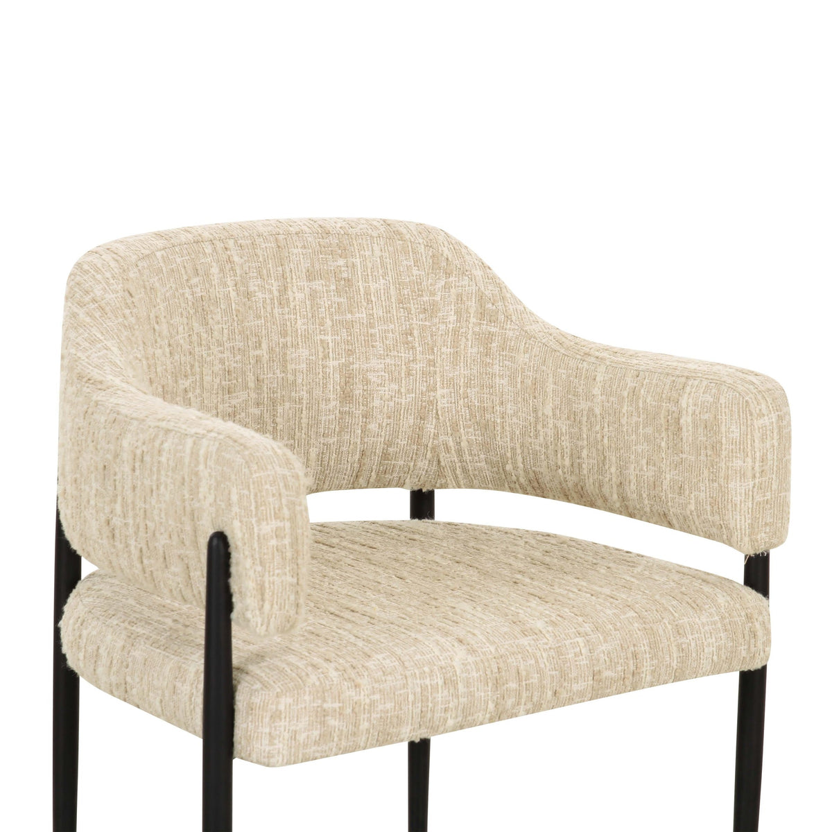 Venezio Cream Textured Performance Boucle Dining Chair