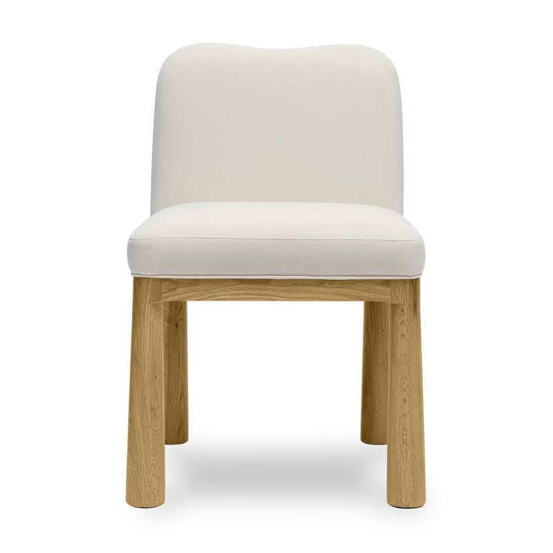 Tiara Cream Velvet Oak Dining Chair