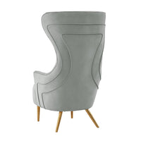Banu Grey Velvet Wingback Chair - Luxury Living Collection