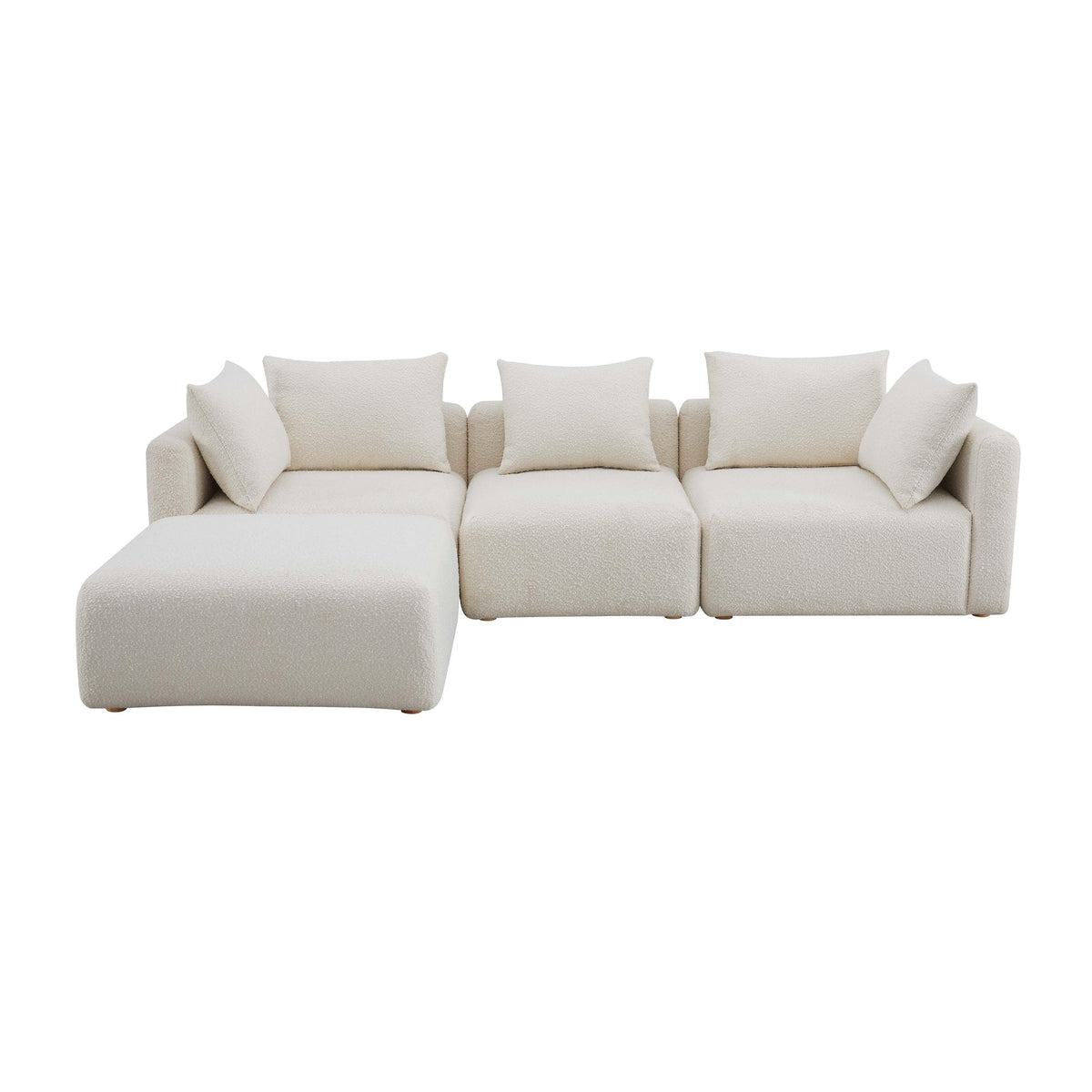 Karsyn 112.5" Cream Performance Boucle 4-Piece Modular Sectional