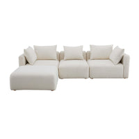 Karsyn 112.5" Cream Performance Boucle 4-Piece Modular Sectional