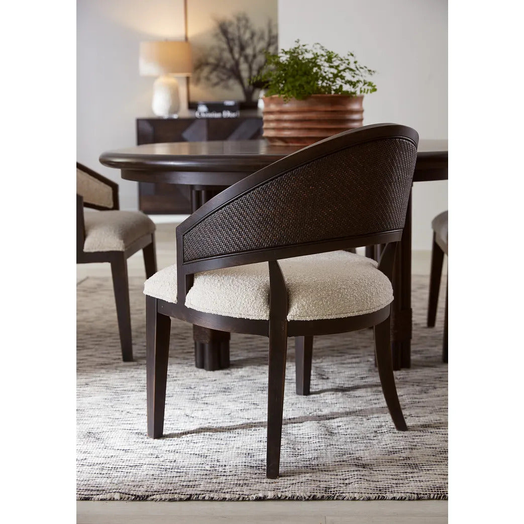 Nolita Black & Cream Cane Barrel Back Chair