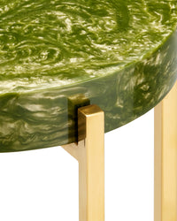 Sienna Green & Brass Martini Table