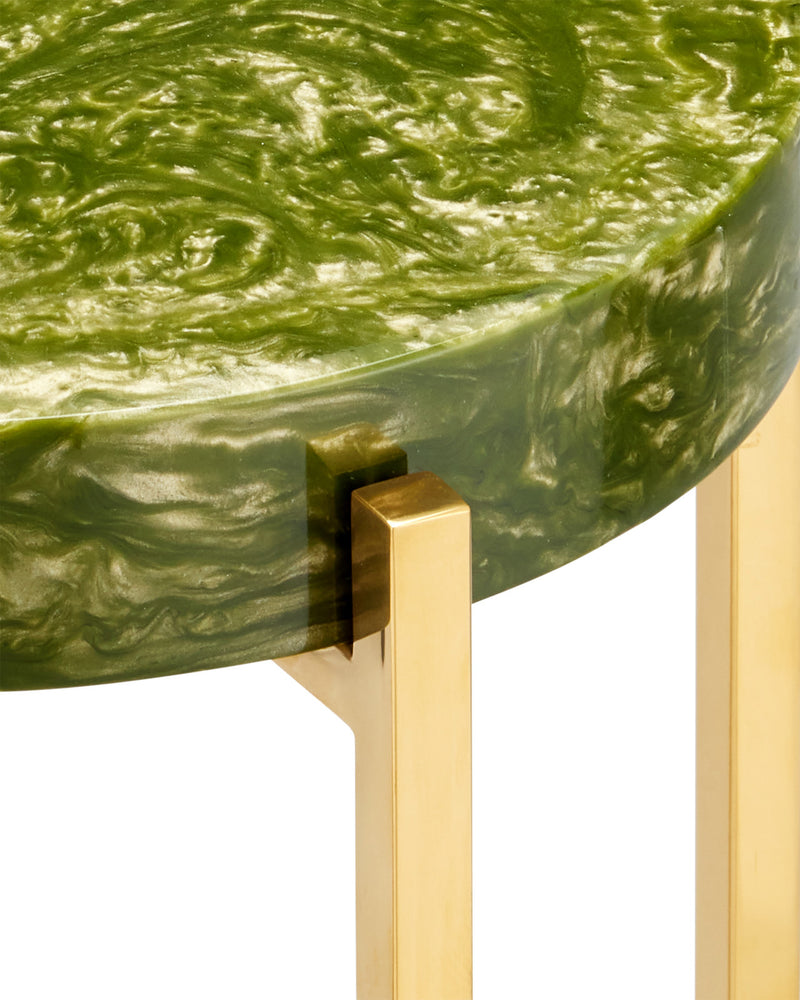 Sienna Green & Brass Martini Table