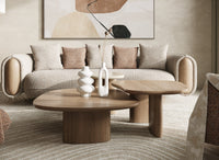 Olin Modern 3-Piece Buckwheat + Onyx Nesting Coffee Table Set