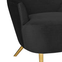 Versailles Black Velvet Wingback Chair - Luxury Living Collection
