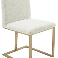 Camille Modern Off-White  & Gold Dining Chair