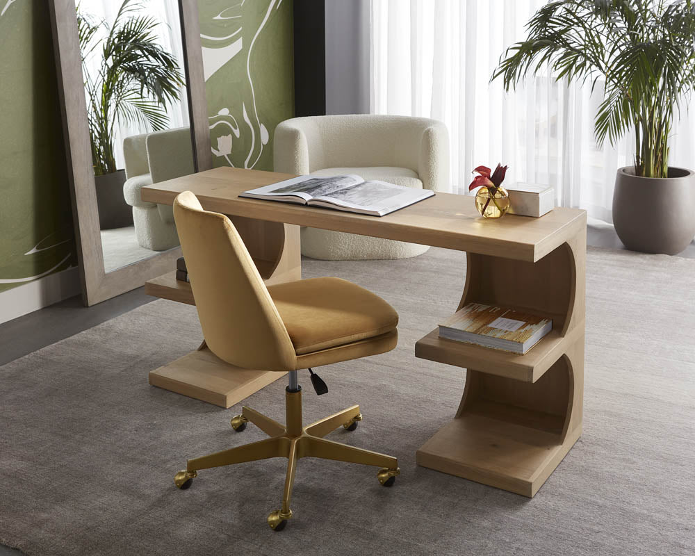 Berget Gold Sky & Gold Desk Chair
