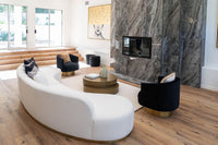 Bergen Modern Black Fabric with Brushed Gold Accent Chair