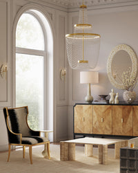Garson Gold & Fresh Fine Linen Accent Chair