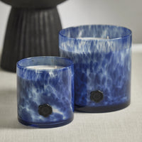 Opal Glass Five-Wick Candle Jar Dark Blue/Sea Salt & Coastal Mist (Set of 2)