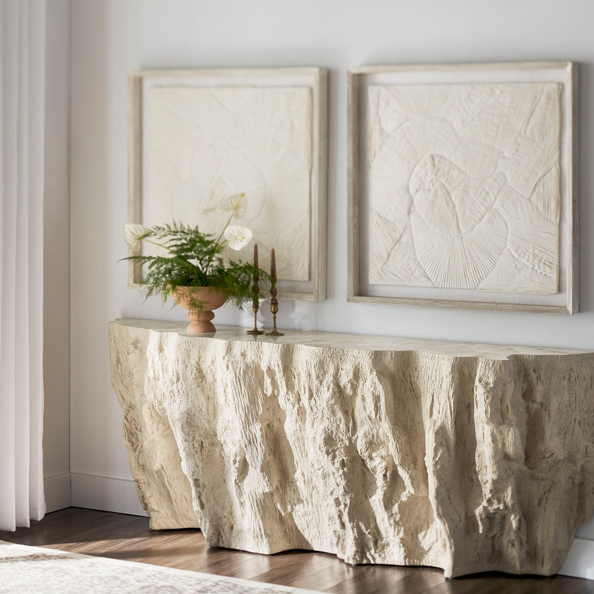 Camilla Fossilized Clam Console Table (2 Sizes Available)