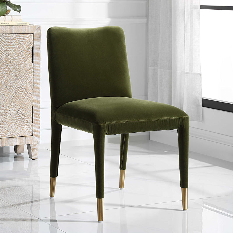 Diara Green Velvet & Gold Dining Chair (Set of 2)