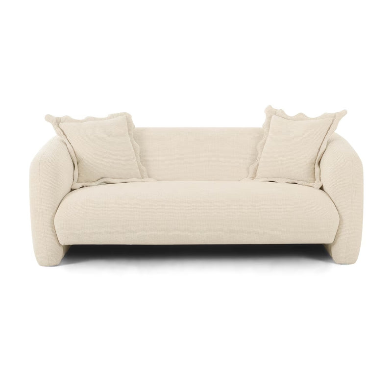 Lou Sandstone Textured Fabric Loveseat