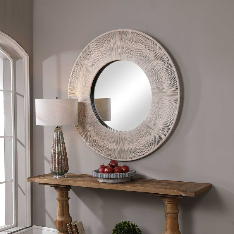 Sailor's Knot 51" White Round Mirror