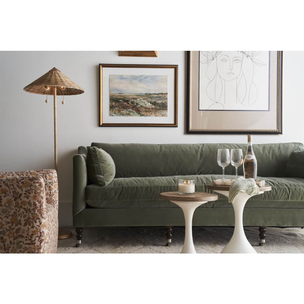 Blaise 90" Sage Velvet Cloud Sofa