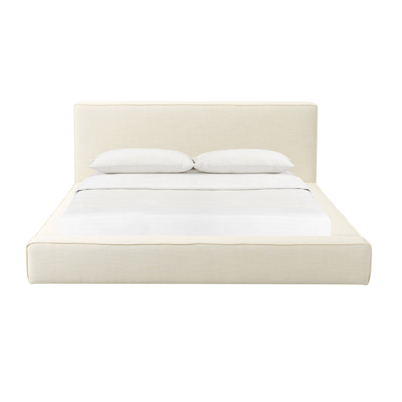 Galen Modern Cream Linen Bed - Luxury Living Collection